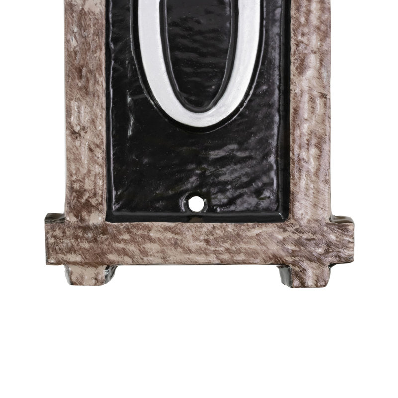Plaque d’adresse murale sur 4 lignes, Gris / blanc, Oui