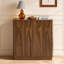 Buffet 31,5 "avec portes arquées classiques en bois massif pour couloir, salon ou vestibule, noyer 31,5"-1058704851
