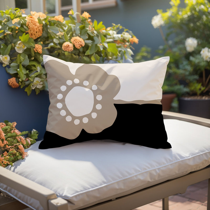 Coussin lombaire réversible intérieur / extérieur Sofi Minimalist, H 14 po x l 20 po, Beige