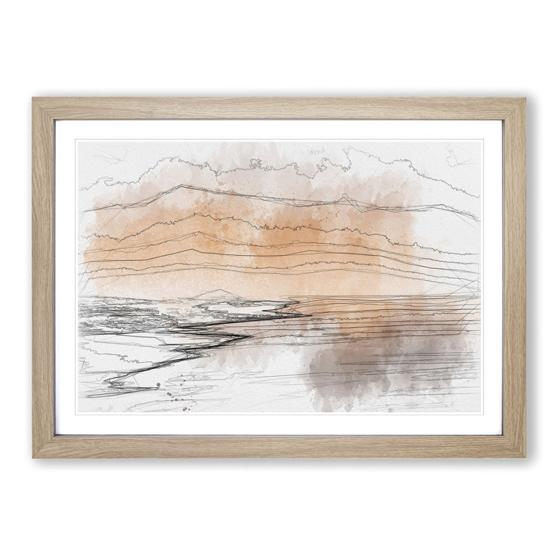 Golden Beach in Iceland - Picture Frame Graphic Art Print, Oak Framed, 45cm H x 63cm W x 2cm D