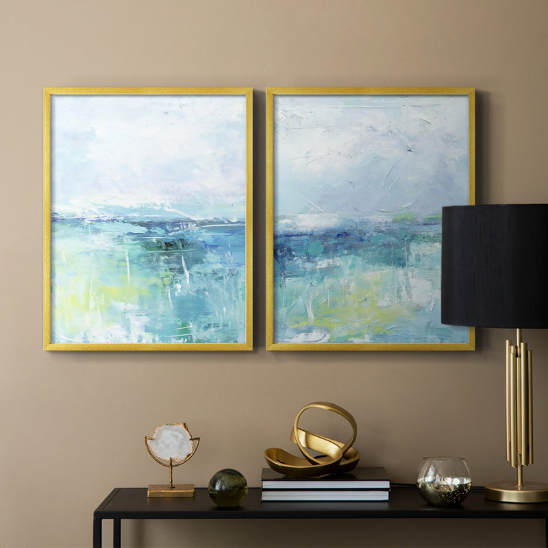 ABSTRACT Series DCCCXIV-Premium Framed Print -Ready to Hang - No Nails Required - No Nails Required, Gold, 15" H x 24" W