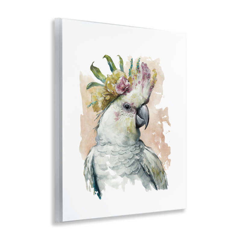 «Cockatiel with Flower», art mural sur bois par Svetlana Aleynikova