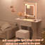 Ensemble de coiffeuse pour petite chambre à coucher, coiffeuse avec tabouret et tiroirs