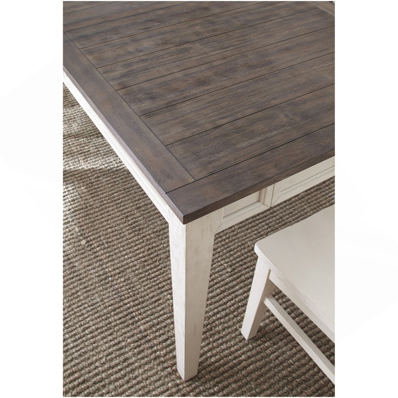 Cayla - Table - Chêne foncé et blanc