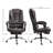 High Back Ergonomic Executive Office Chair, PU Leather Computer Chair with Retractable Footrest, Lumbar Support, Padded Headrest and Armrest, Coffee-441392276