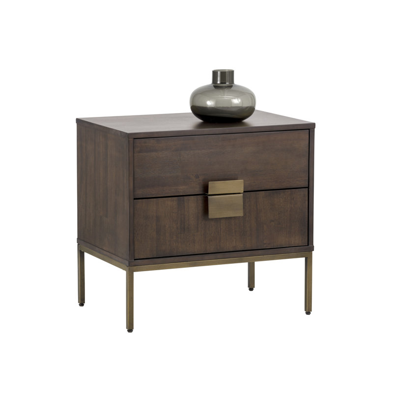 2 - Drawer Nightstand, Brown