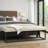 Anahli 60'' W Modern Industrial Genuine Leather Bench with Tufted Design-1028906486