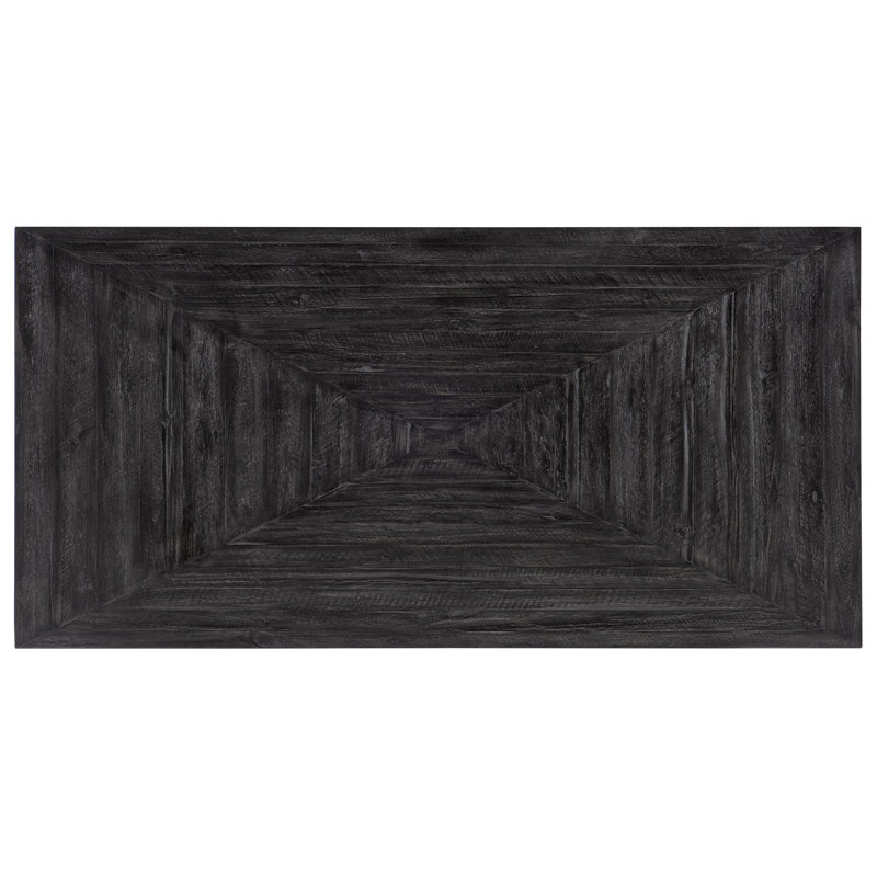 Bureau en bois massif St. Armand, Noir/argenté