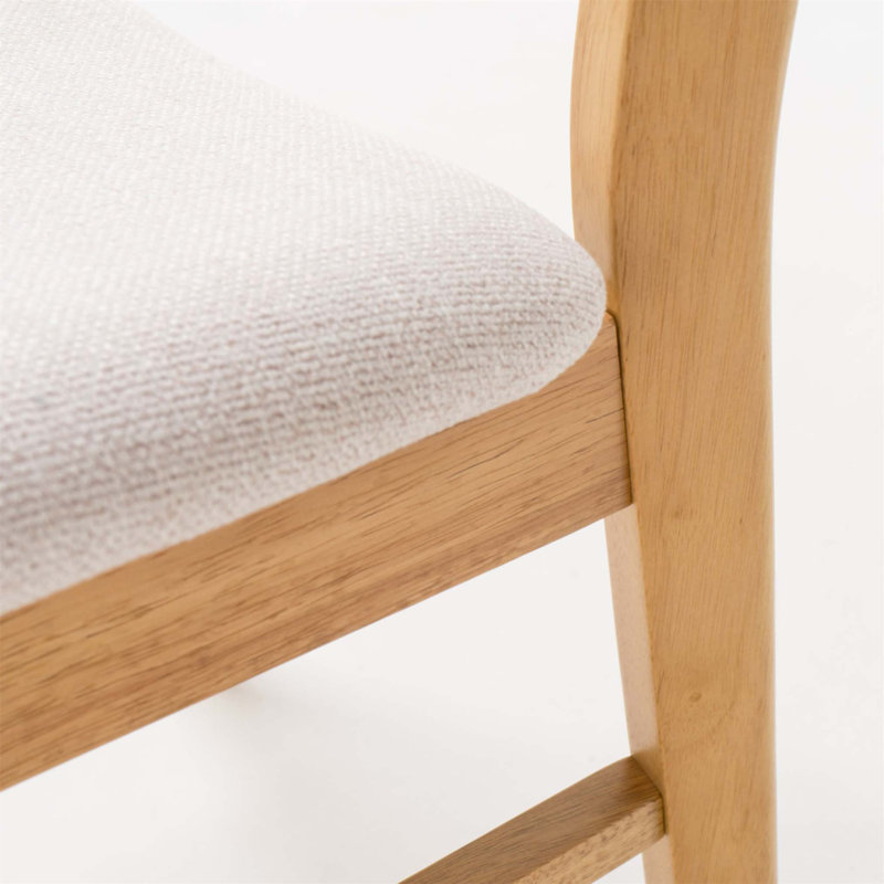 Ensemble de 2 chaises de salle à manger rembourrées confortables avec structure en bois d'hévéa massif et revêtement en tissu élégant pour les maisons modernes