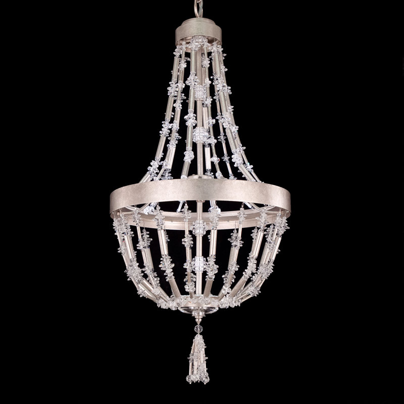 Bali 1 - Light LED Chandelier, Antique Silver, 16"W x 28.5"H