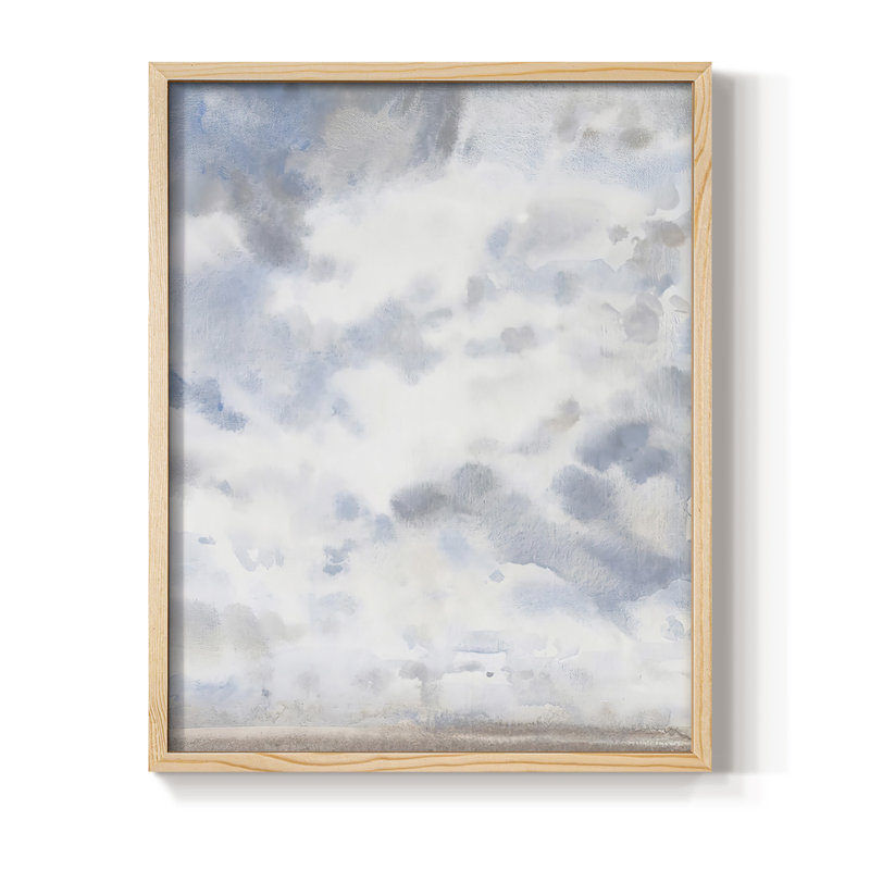 Impression encadrée bleu ciel IV - bois massif, H 11 po x l 9 po