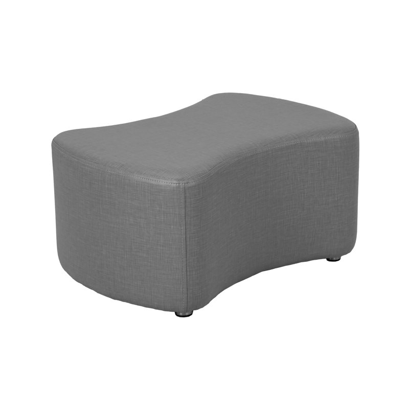 Pro Series Upholstered Bowtie Ottoman 12" Height, Dark Gray