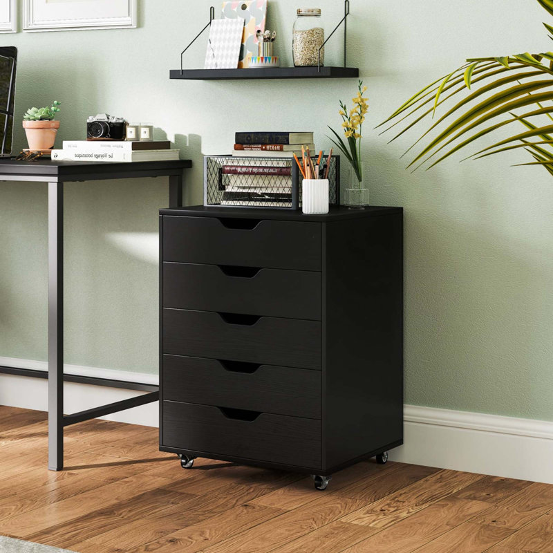Izmir 5 -Drawer File Cabinet, Black