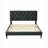 King Sized Tufted Upholstered Bed Base with Integrated USB Charging, Compressed Bed-in-a-Box, Matte Black Polyester