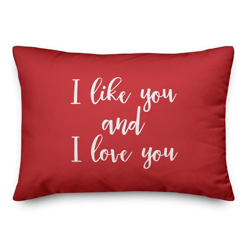  Coussin décoratif «I Like You & I Love You», Rouge
