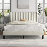 Upholstered Bed Frame with Wing Side