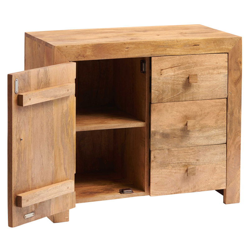 Adeliza Solid Wood 88 cm W Chest of 3 Drawers