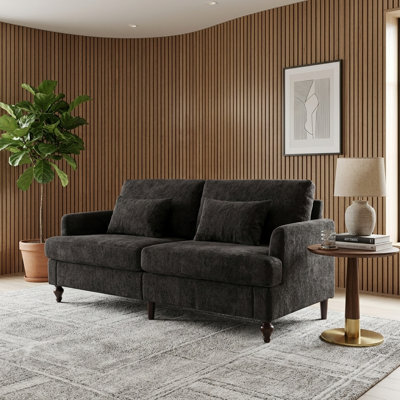 Mid Century Modern chenille Fabric Loveseat Sofa