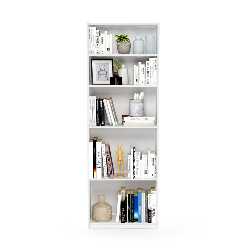 Bibliothèque standard H 71,1 po x l 24,4 po Sayef, Blanc, Dimensions avec cinq tablettes : H 71,1 po x l 24
