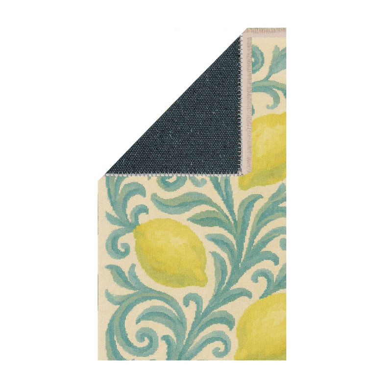 Coastal Citrus Scroll Kitchen Mat