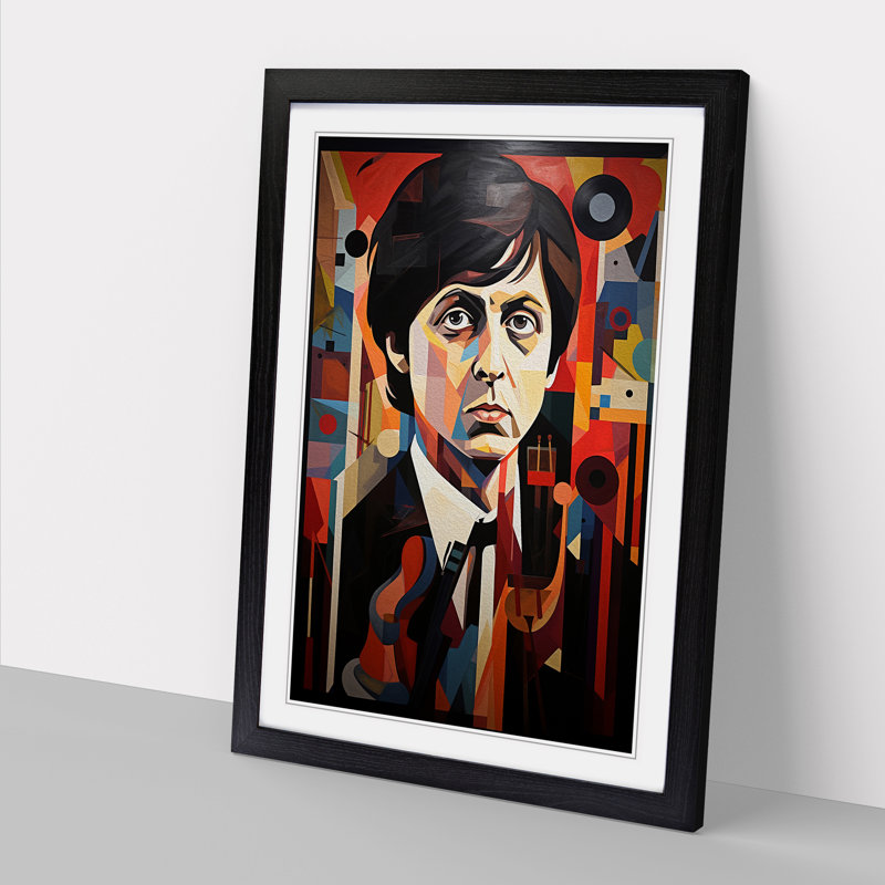 XYZ-FRM-V1223-1272 Paul McCartney Orphism - Single Picture Frame Print on Wood, Black Framed, 46cm H x 34cm W x 2cm D