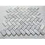 12 in. x 11 in. Herringbone Glazed Marble Tile