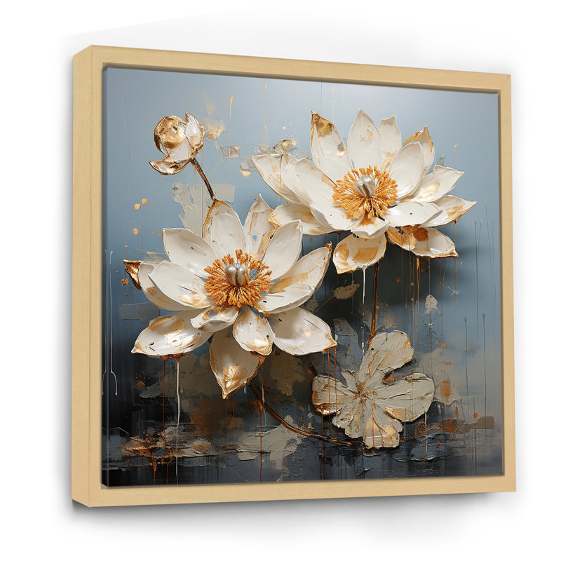 Lotus en harmonie I - impression, Cadre naturel flottant, H 30 po x l 30 po x P 1 po