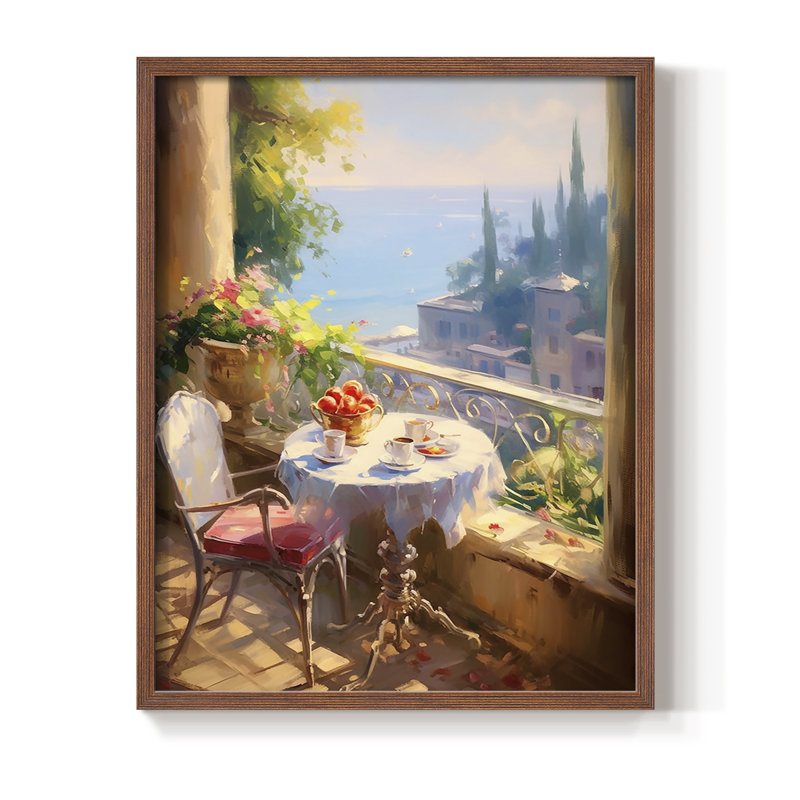 Reproduction encadrée FLORAL Series DCCXLII - bois massif, Noyer, H 30 po x l 24 po