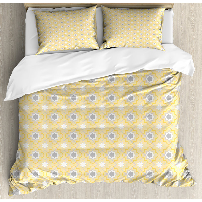 Eclectic Polyester Ikat Duvet Cover, Queen Duvet Cover + 2 Shams