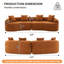Canapé 4 places avec tissu chenille grain de bois Boneless LY-025 COMPRESSION