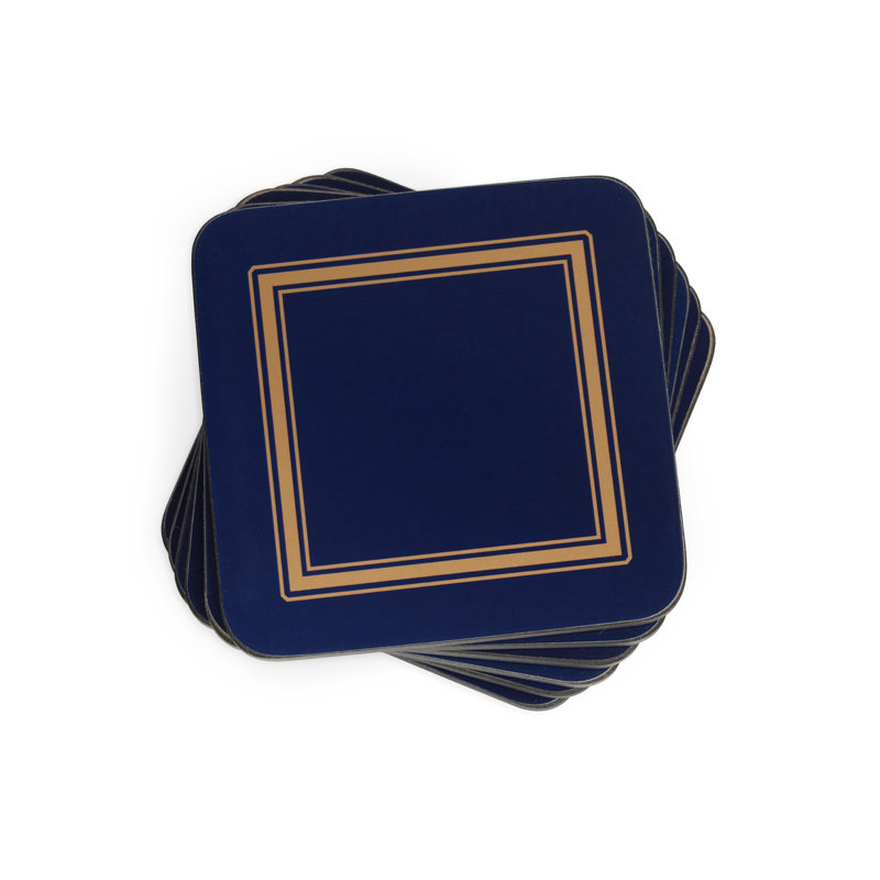 Pimpernel Classic Coasters 4"X 4", Midnight Blue