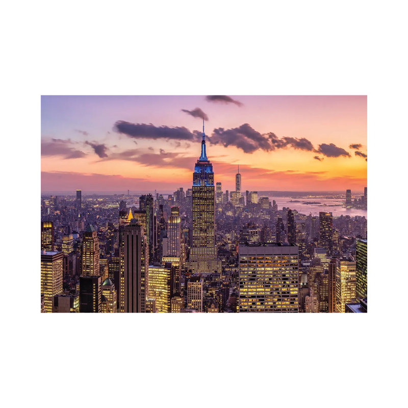 Empire State Building At Sunset, Midtown Manhattan, New York City, USA by Jan Becke - Wrapped Canvas Print