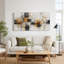 Engrenages industriels et lignes de quadrillage sur toile orange rouille-289662258
