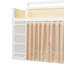 Lit superposé double avec tablette de rangement à 3 niveaux, décor en rotin, rideaux et lumières d'intimité, cadre de lit superposé en bois moderne - blanc