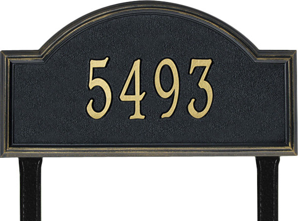 Providence Arch 1-Line Estate Lawn Address Sign, Yes