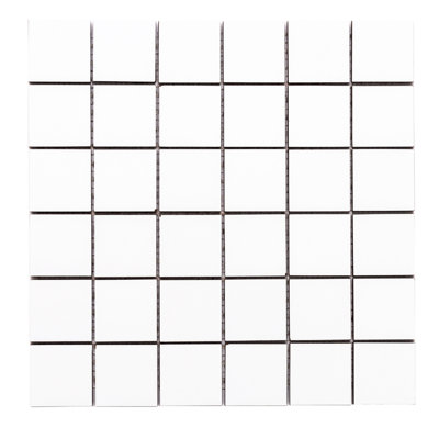 Cube 2" x 2" White Matte Porcelain Wall & Floor Tile
