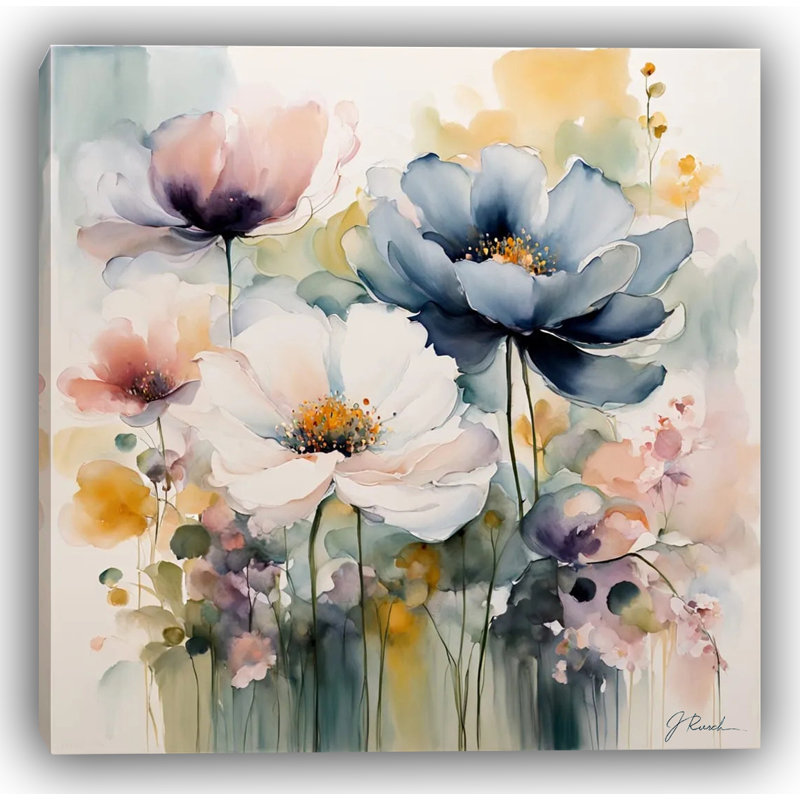 Aquarelle de fleurs pastel en fleurs