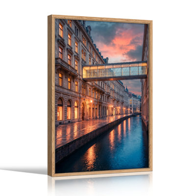 "City canal", reproduction d'art sur toile, ensemble de 1