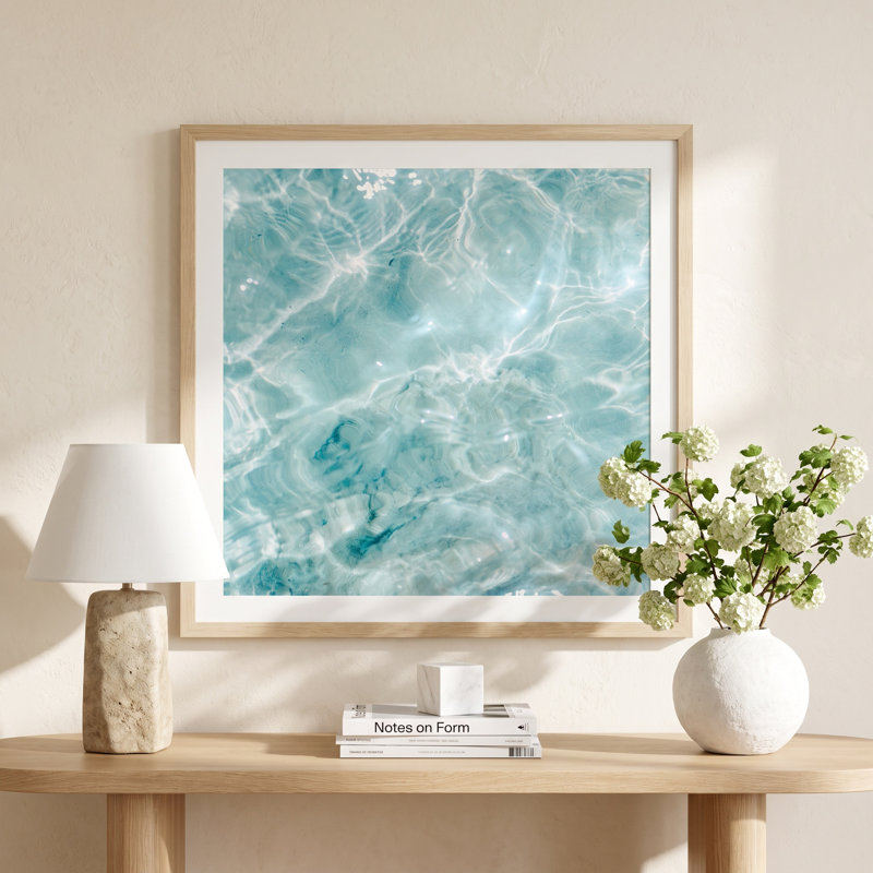 Tupper " Clear Blue Water Colorful Ocean " by Raisazwart, 30" H x 30" W x 0.75" D, White Single Picture Framed, Yes