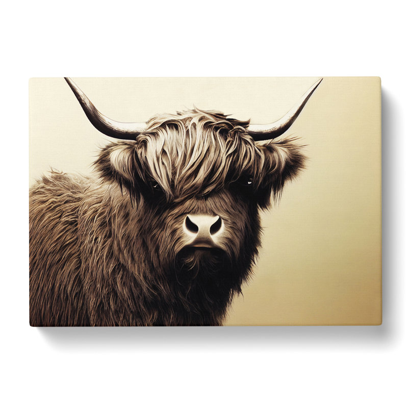 Highland Cow View Vol.2 - Wrapped Canvas, 50cm H x 76cm W x 3cm D