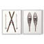 Skis rétro - reproduction encadrée de qualité supérieure - prêt à être accroché - aucun clou requis - aucun clou requis-1791717494-1791717497