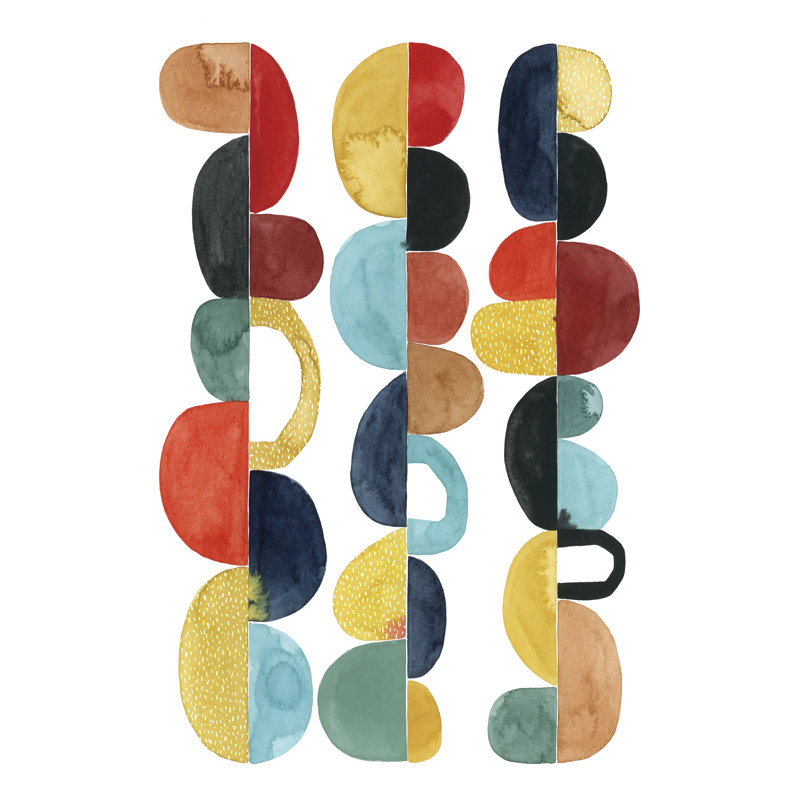 «Midcentury Sunrise I», peinture sur toile, H 12 po x l 8 po