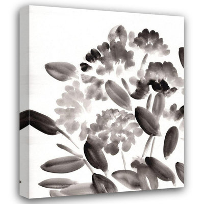 «Red Barrel Studio®», art graphique sur toile tendue par la galerie Marcy: Simple Black Pivoines II