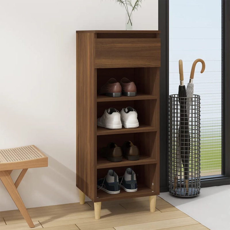  Armoire à chaussures en bois d'ingénierie, Chêne brun