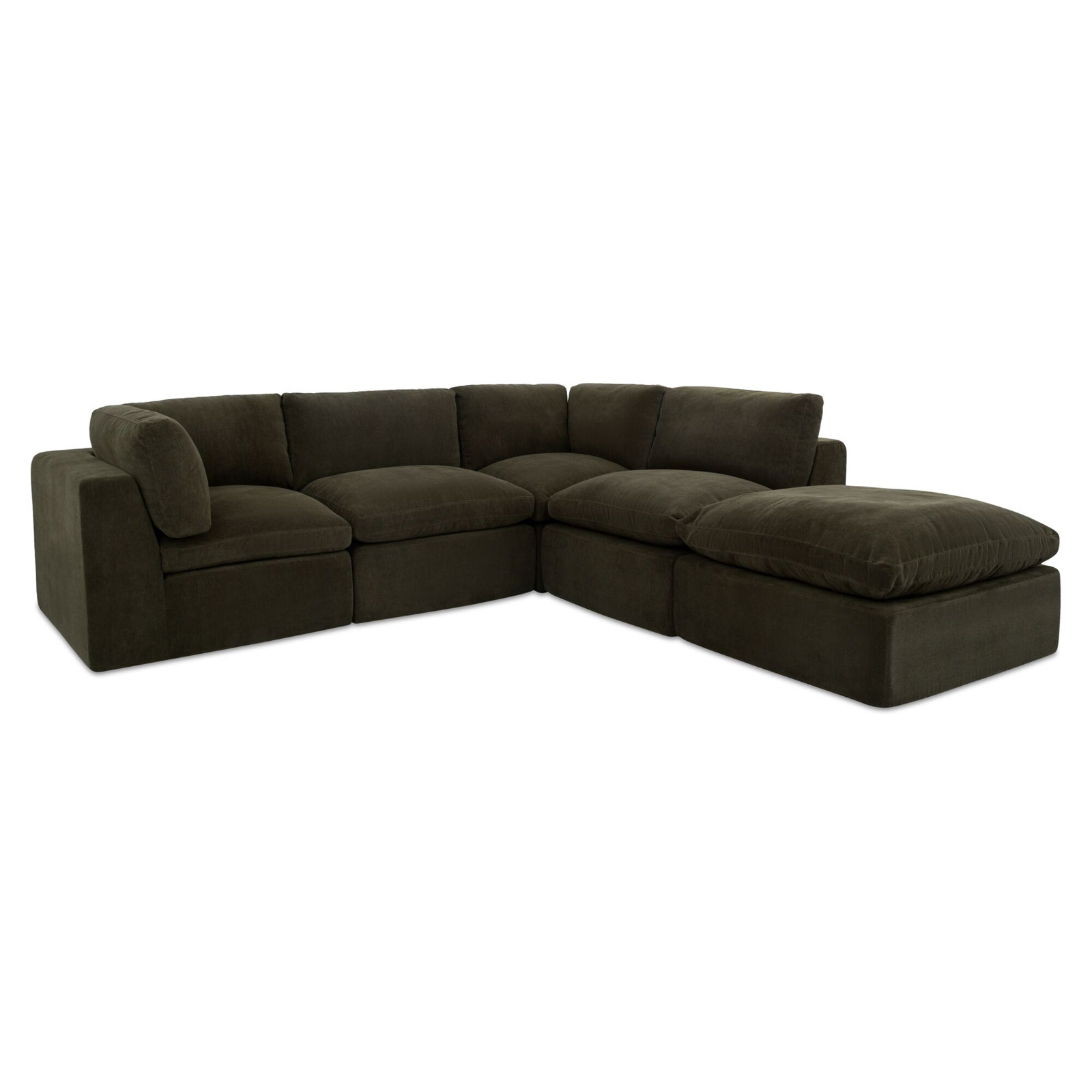 Calder Modular Upholstered Reversible L-Sectional, Green Polyester