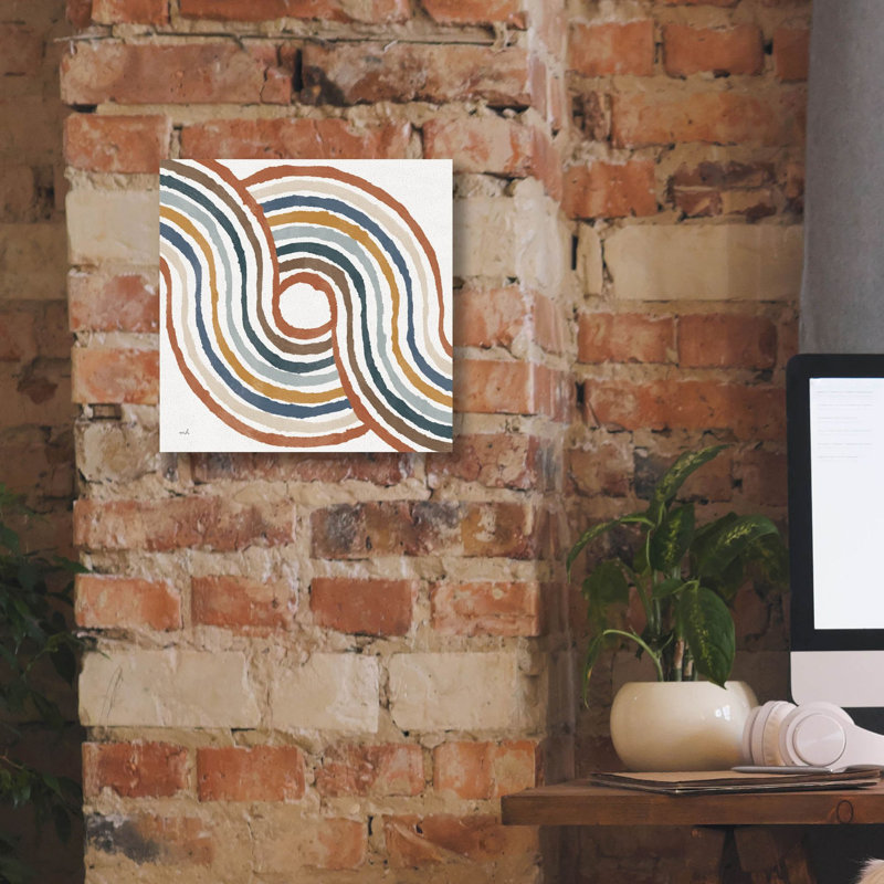«Rainbow Road 2 Thick Lines» par Moira Hershey, art mural sur toile, H 12 po x l 12 po x P 0,75 po