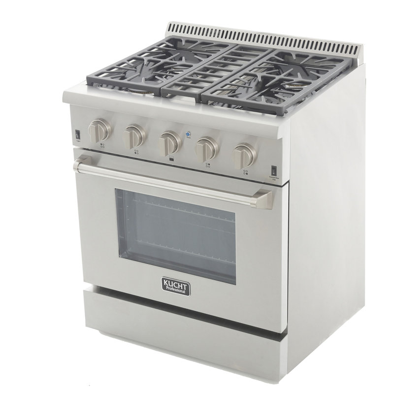 Kucht 30'' W Dual Fuel Free Standing Range, Stainless Steel, Natural Gas