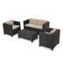Dark Brown Frame/Beige Cushion
