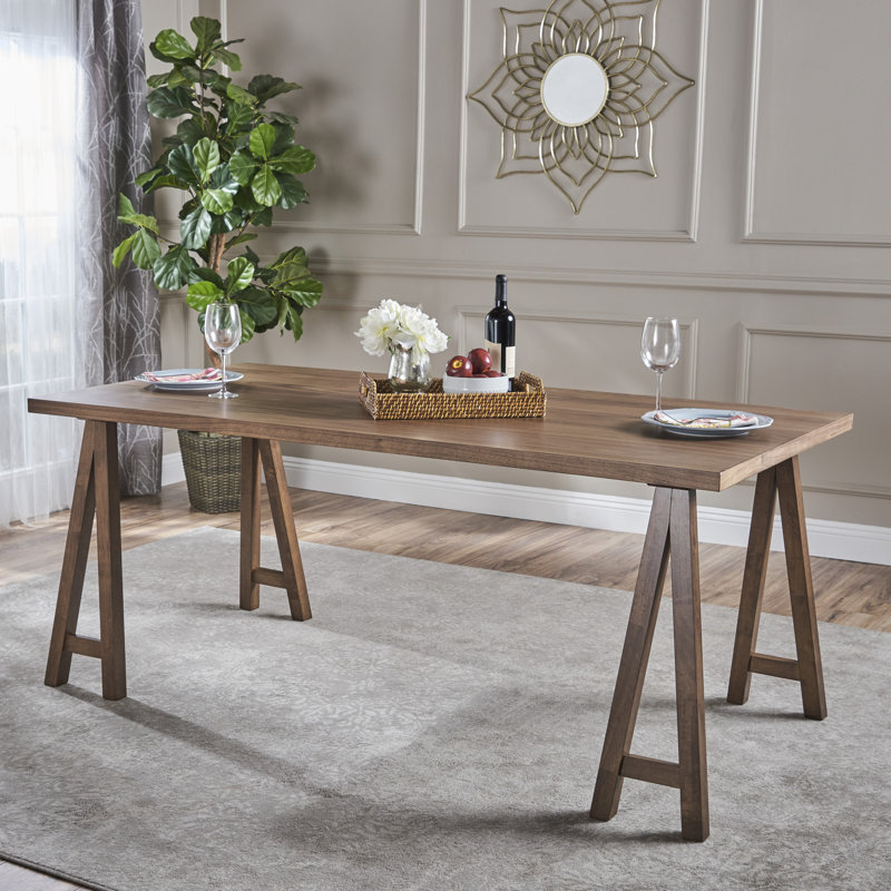 Lovanna Solid Wood Dining Table, Walnut