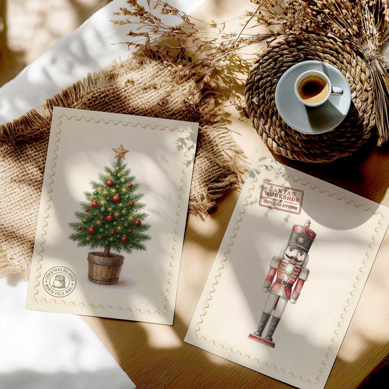 Ensemble de 2 estampes de Noël, H 20 po x l 32 po